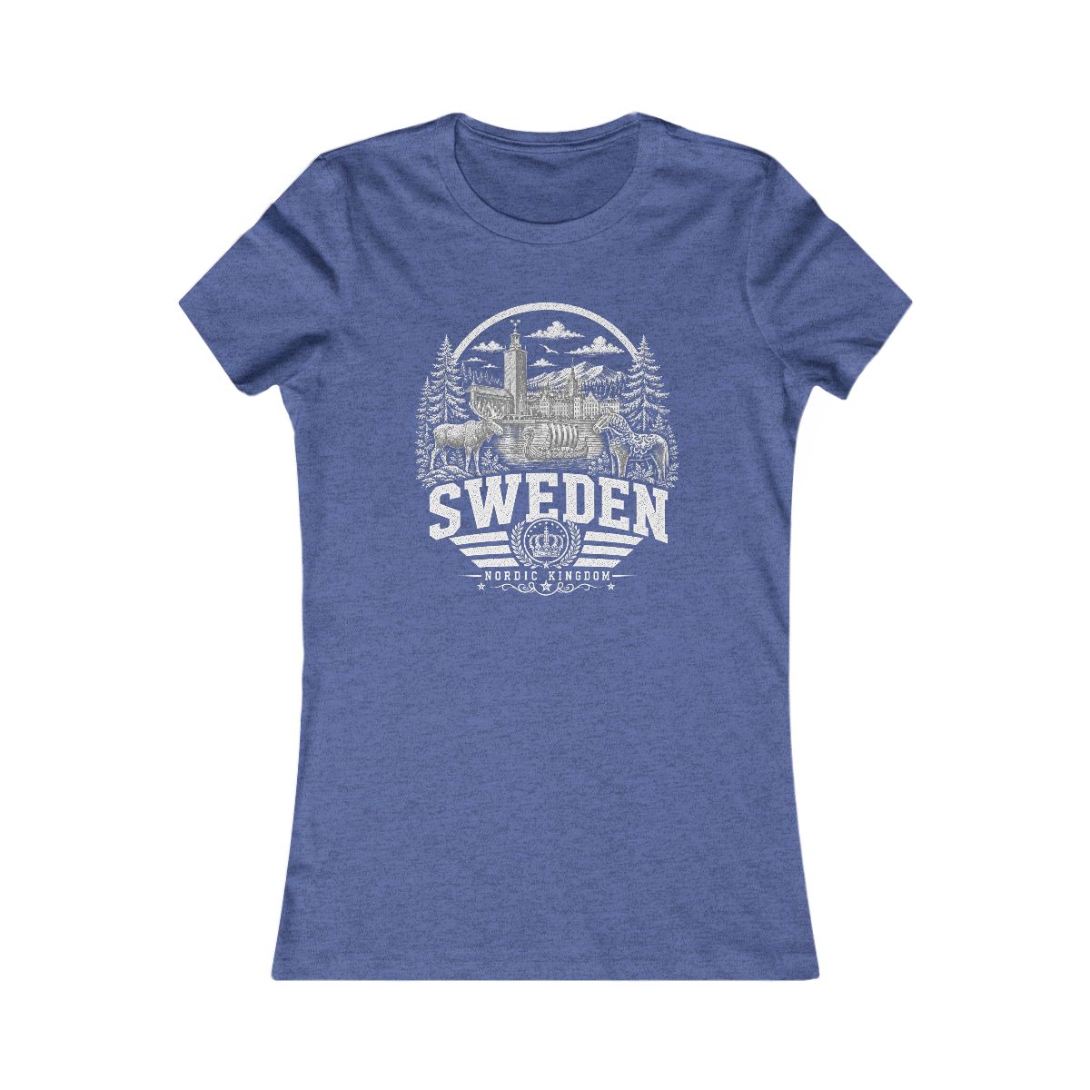 Sweden Women's Tee — Heather True Royal