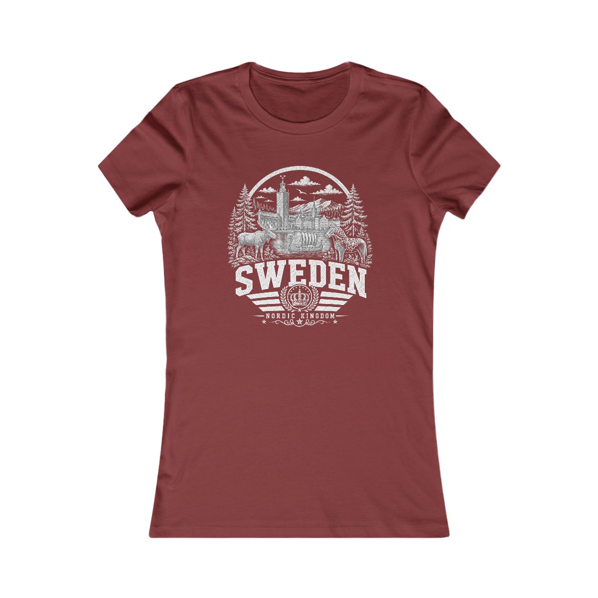 Sweden Women's Tee — Cardinal