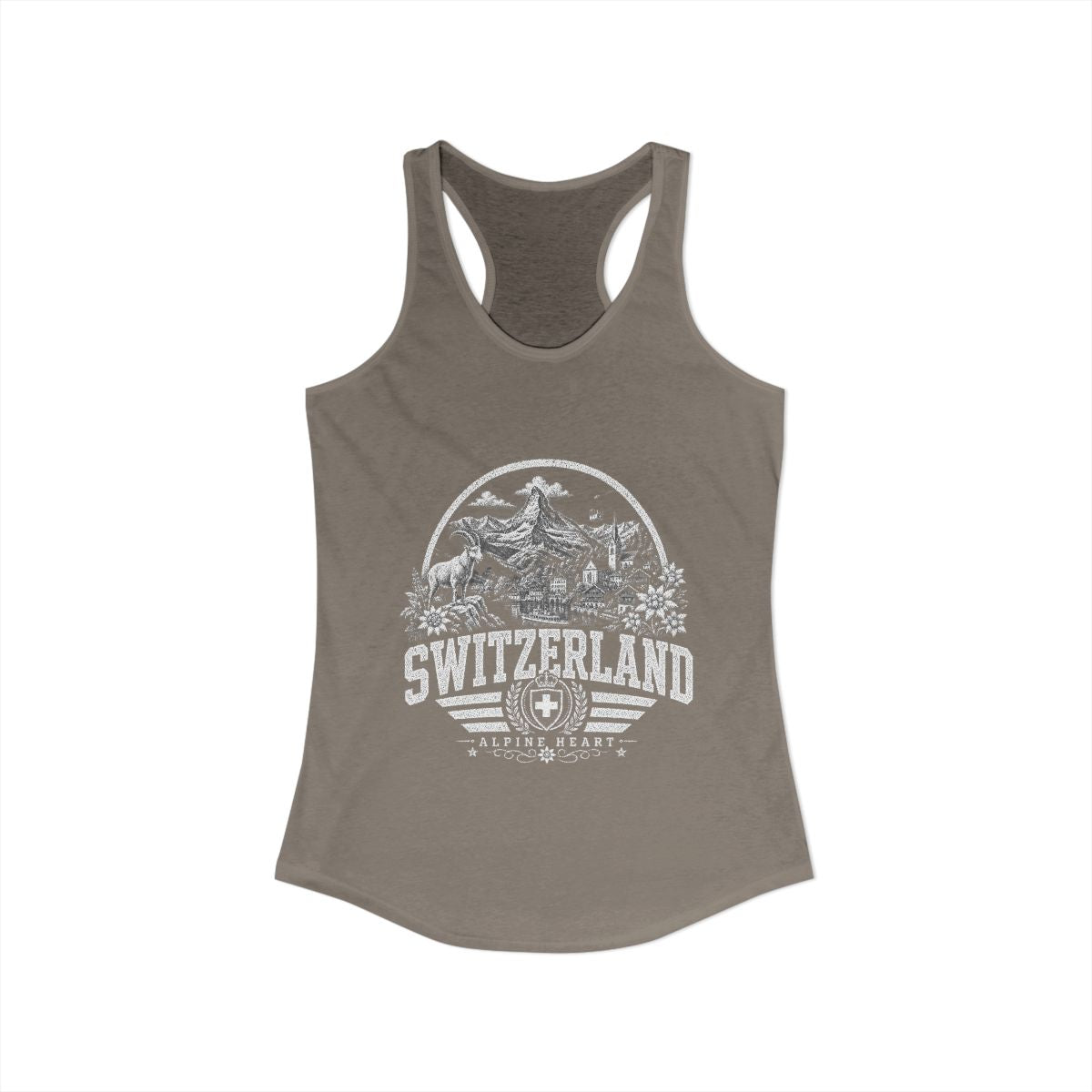 Switzerland Women's Tank Top — Solid Warm Gray (front)