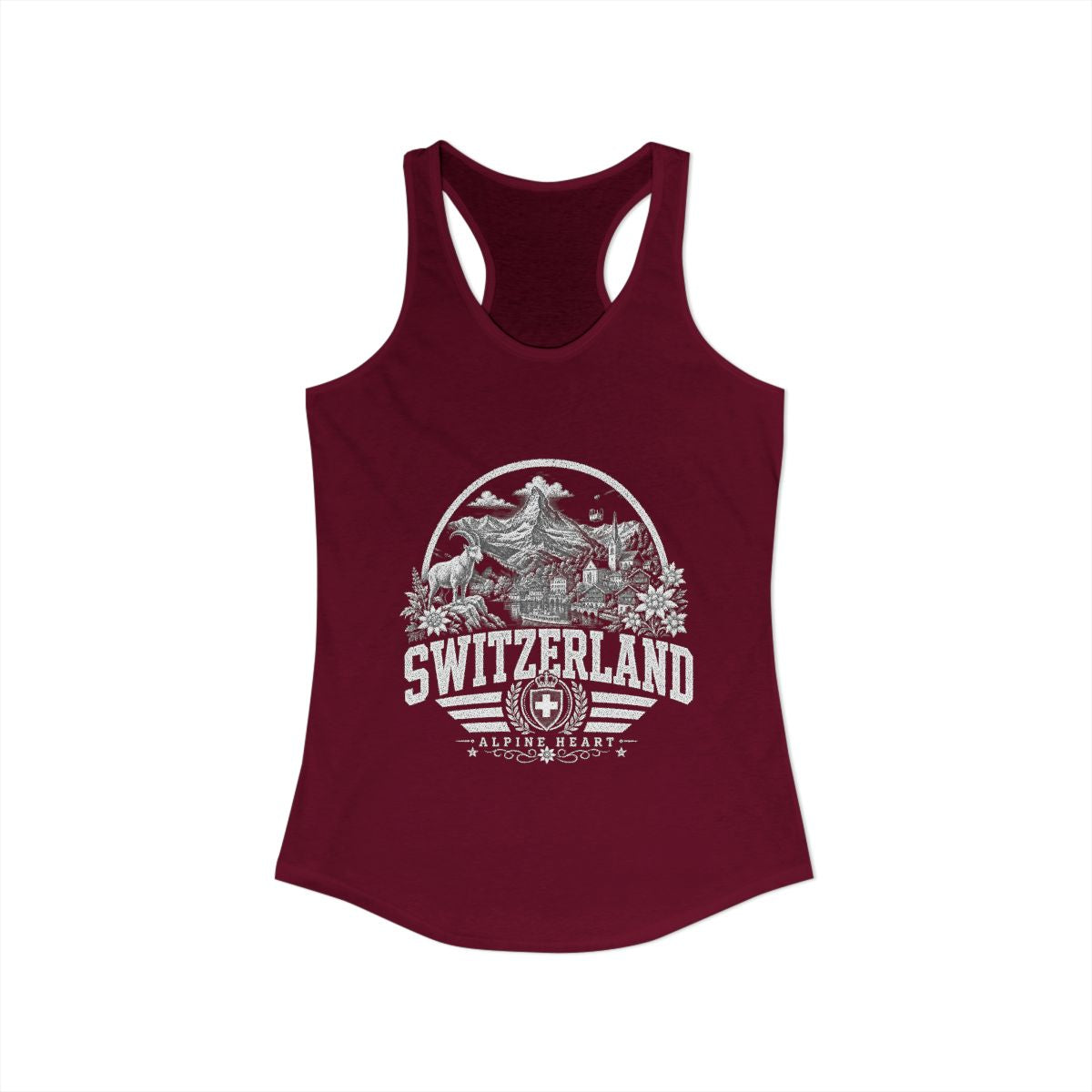 Switzerland Women's Tank Top — Solid Cardinal Red (front)