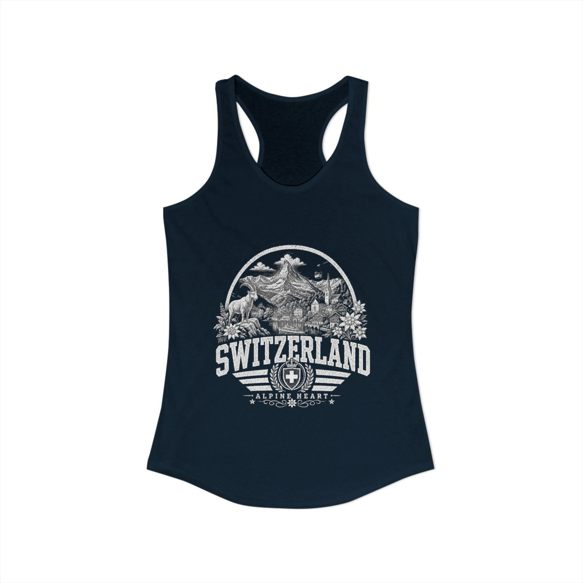 Switzerland Women's Tank Top — Solid Midnight Navy (front)
