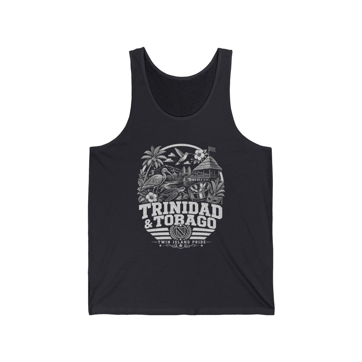 Trinidad y Tobago Men's Tank Top — Dark Grey (front)