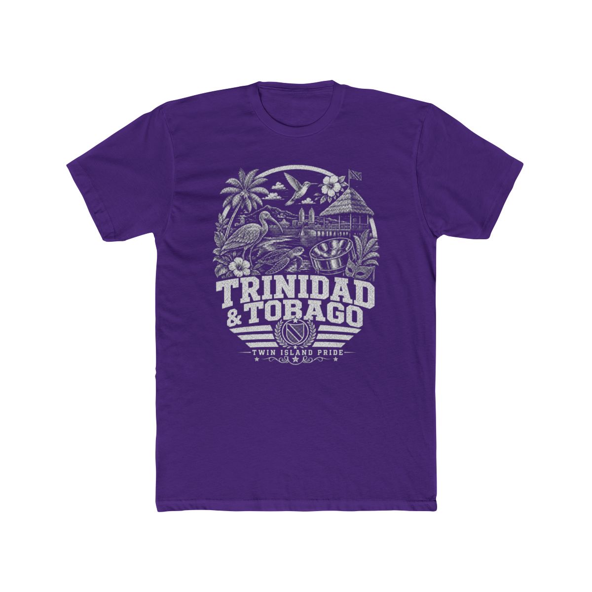 Trinidad y Tobago Men's Tee — Solid Purple Rush