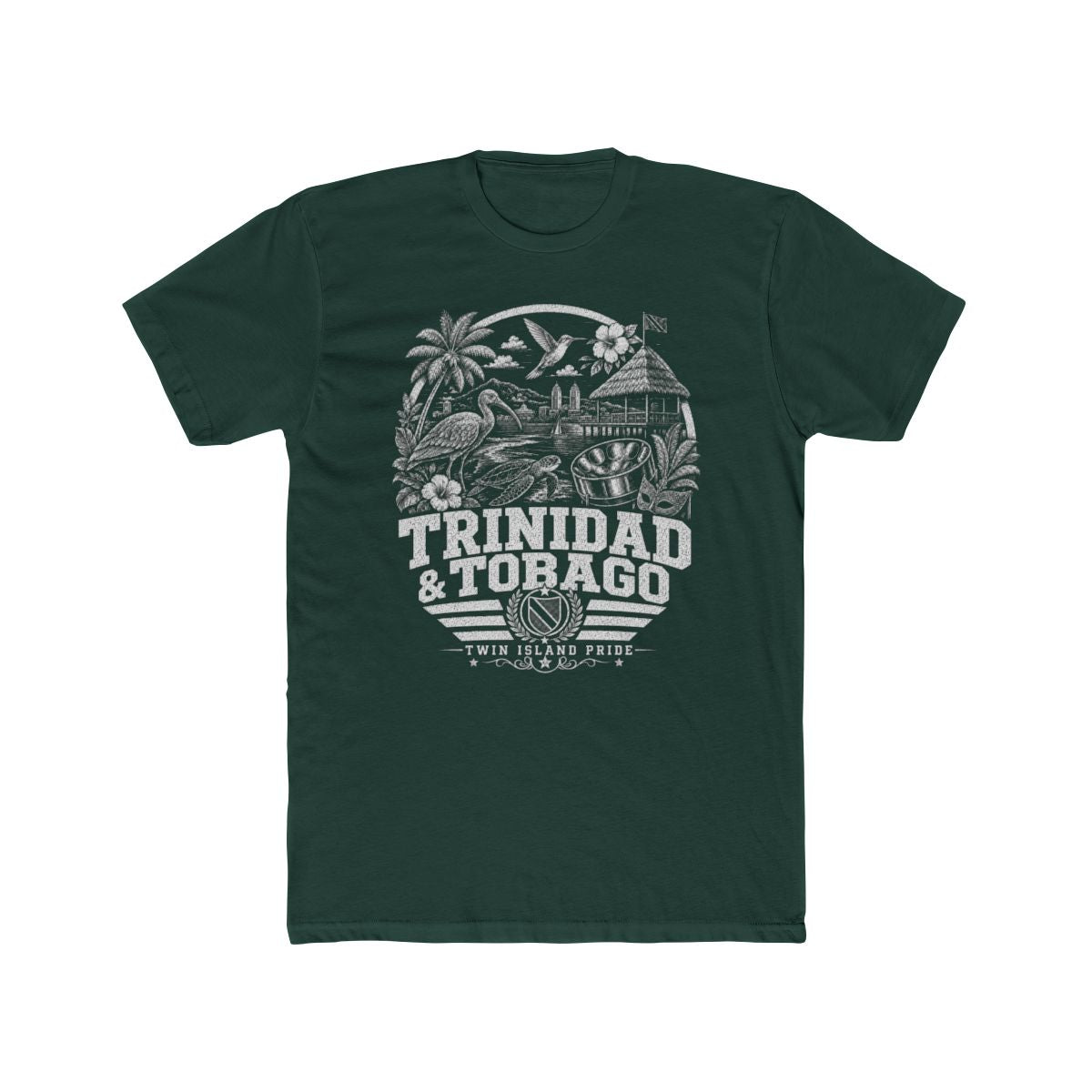 Trinidad y Tobago Men's Tee — Solid Forest Green