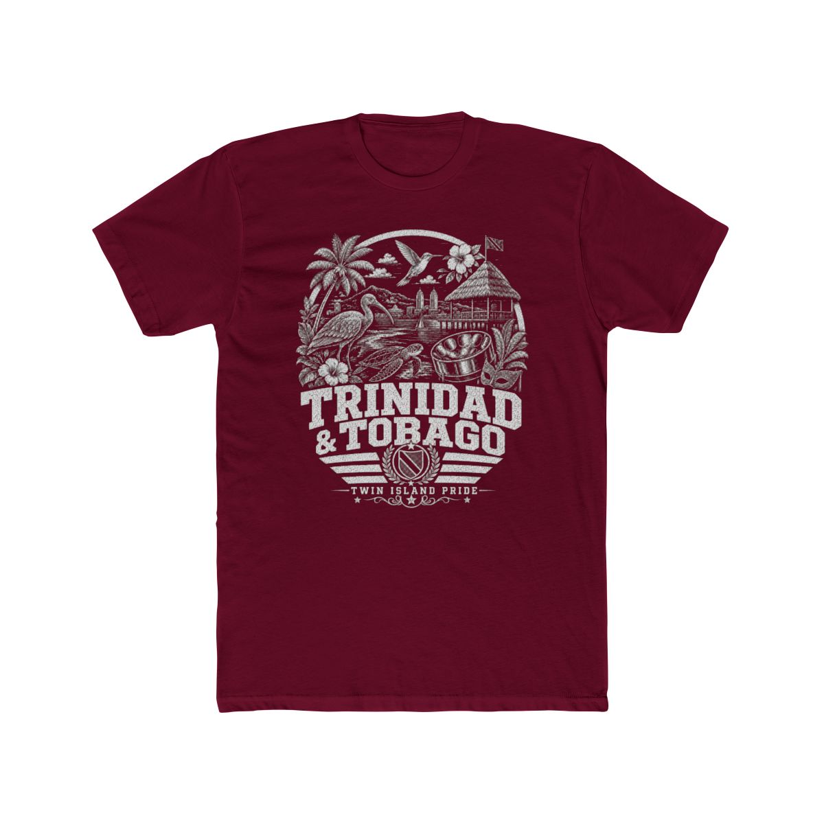 Trinidad y Tobago Men's Tee — Solid Cardinal Red