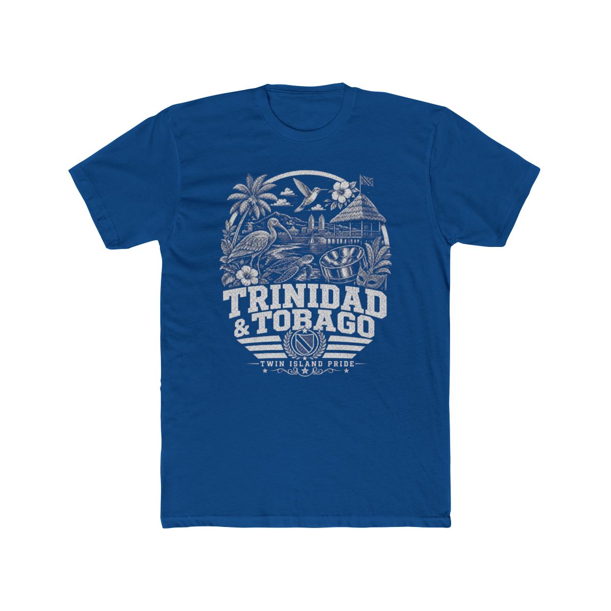 Trinidad y Tobago Men's Tee — Solid Cool Blue