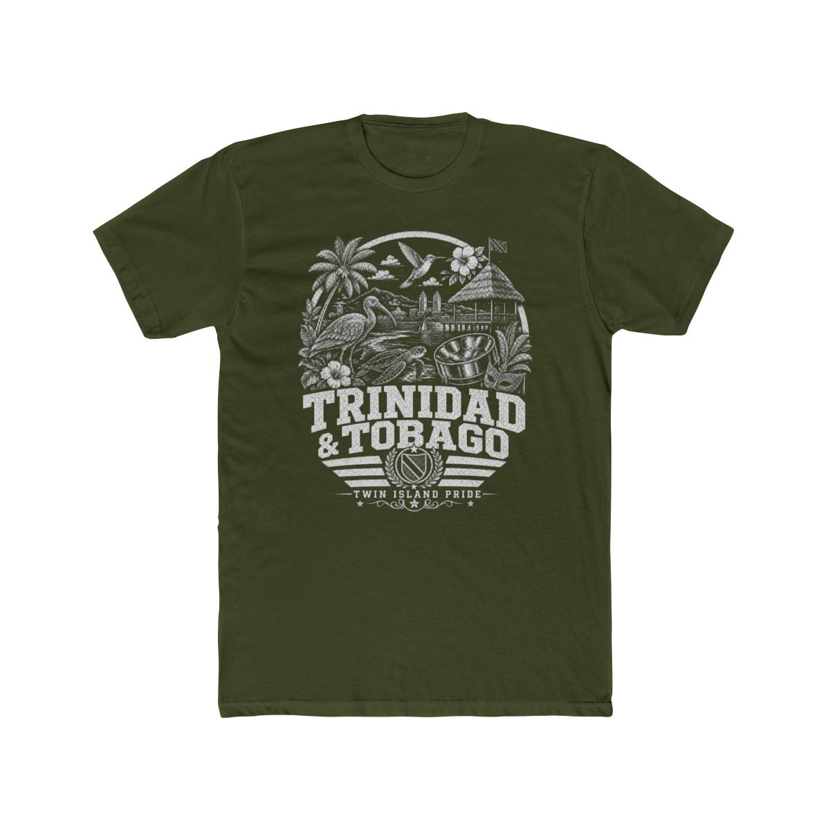 Trinidad y Tobago Men's Tee — Solid Military Green