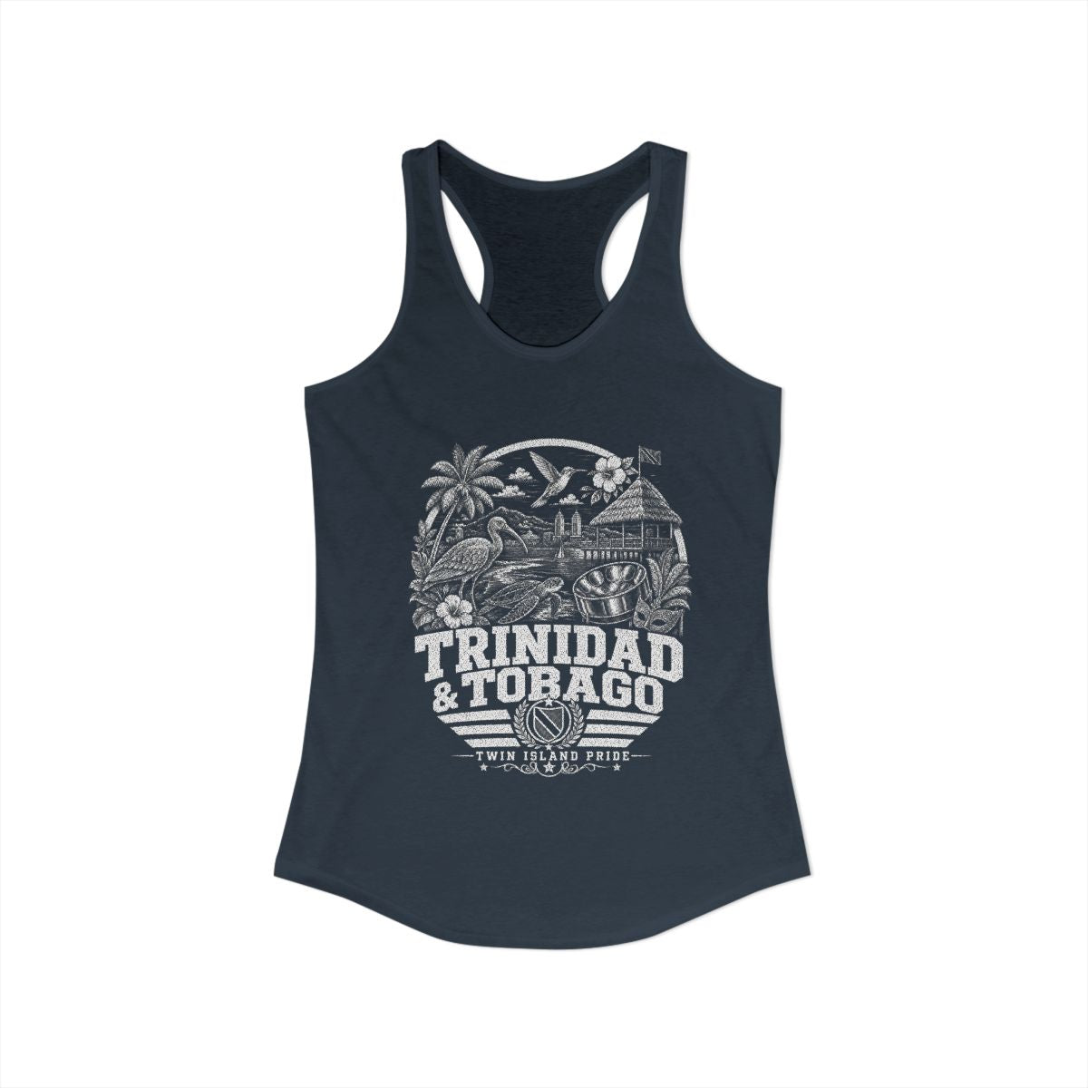 Trinidad y Tobago Women's Tank Top — Solid Indigo (front)