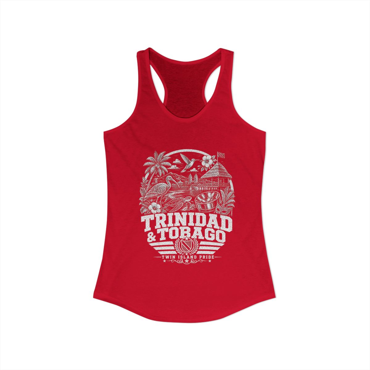 Trinidad y Tobago Women's Tank Top — Solid Red (front)