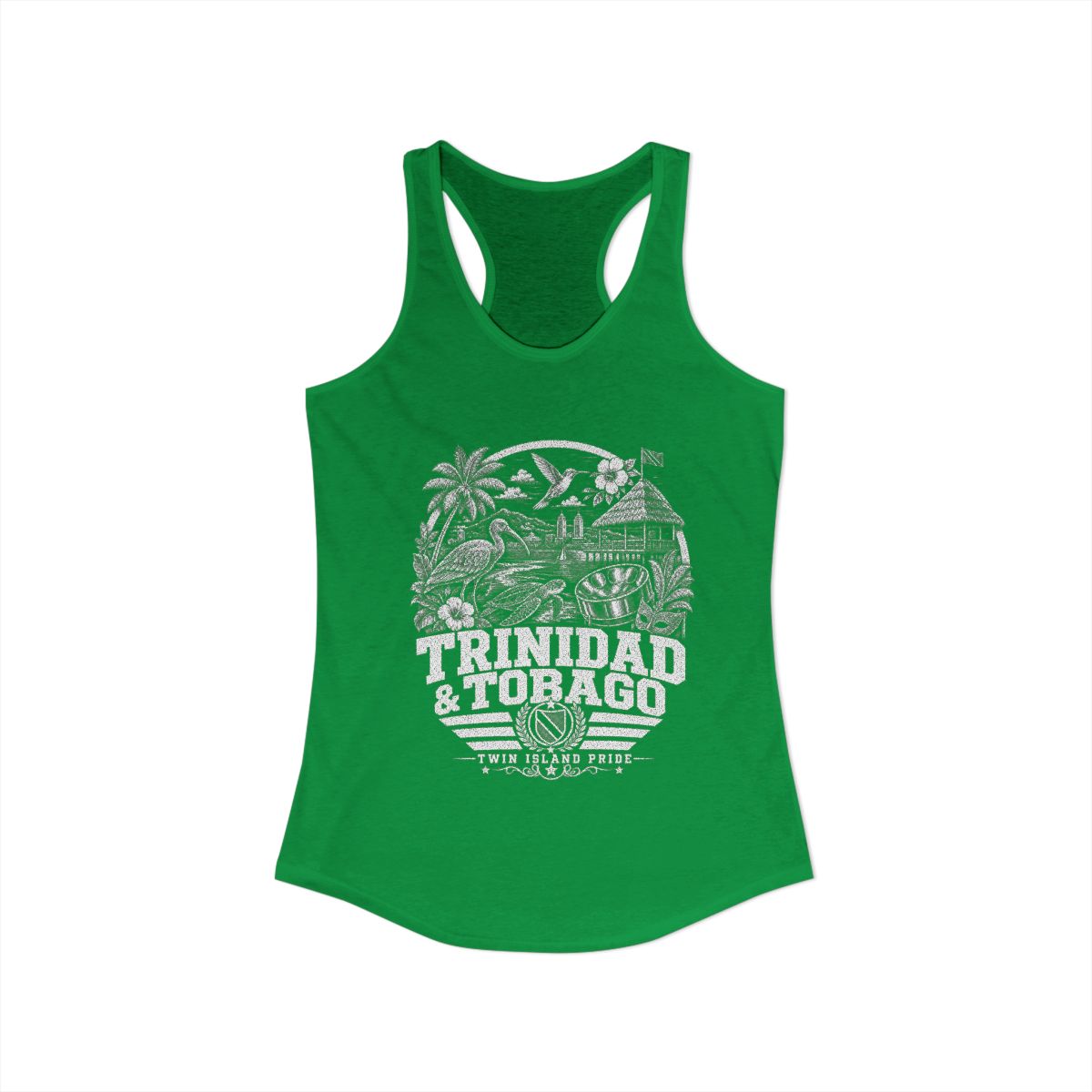 Trinidad y Tobago Women's Tank Top — Solid Kelly Green (front)