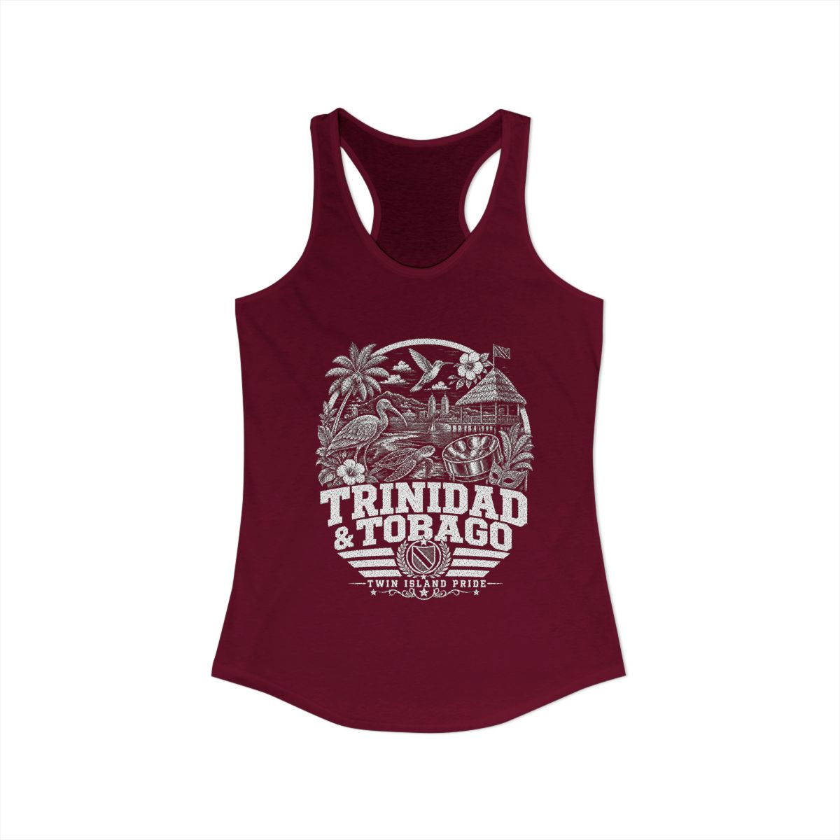 Trinidad y Tobago Women's Tank Top — Solid Cardinal Red (front)