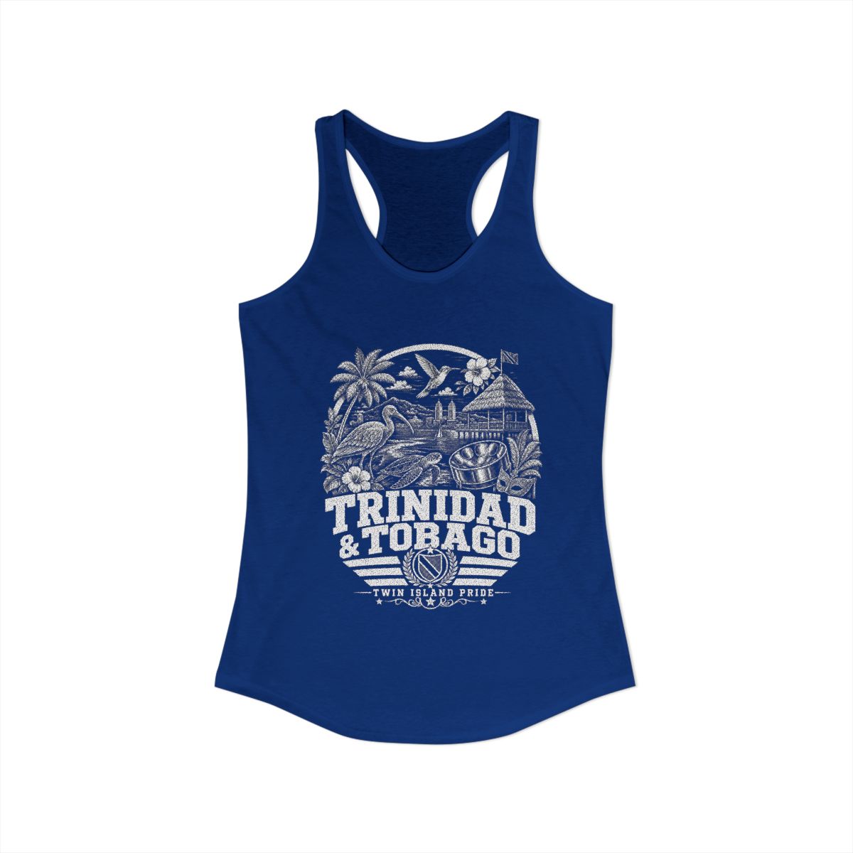 Trinidad y Tobago Women's Tank Top — Solid Royal (front)