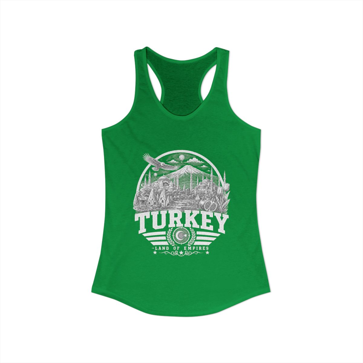 Turkey Women's Tank Top — Solid Kelly Green (front)