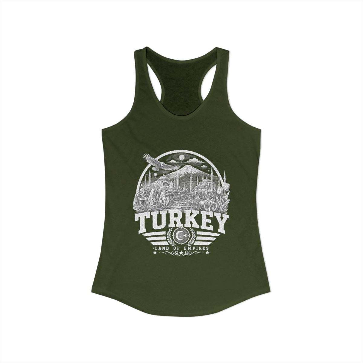 Turkey Women's Tank Top — Solid Military Green (front)