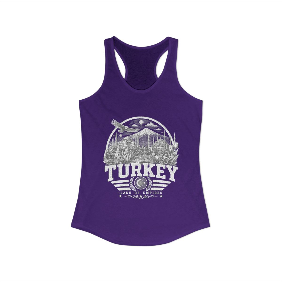 Turkey Women's Tank Top — Solid Purple Rush (front)