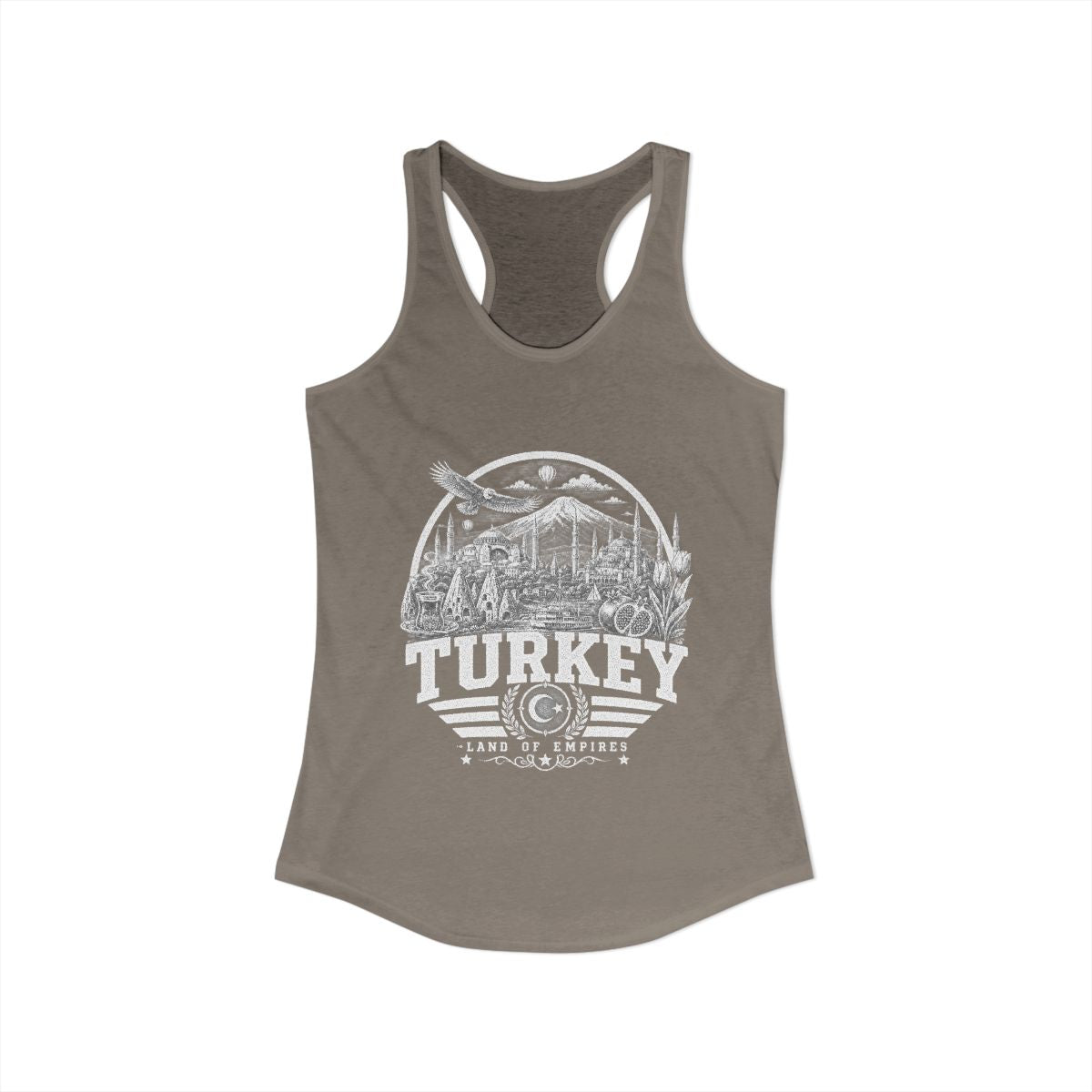 Turkey Women's Tank Top — Solid Warm Gray (front)