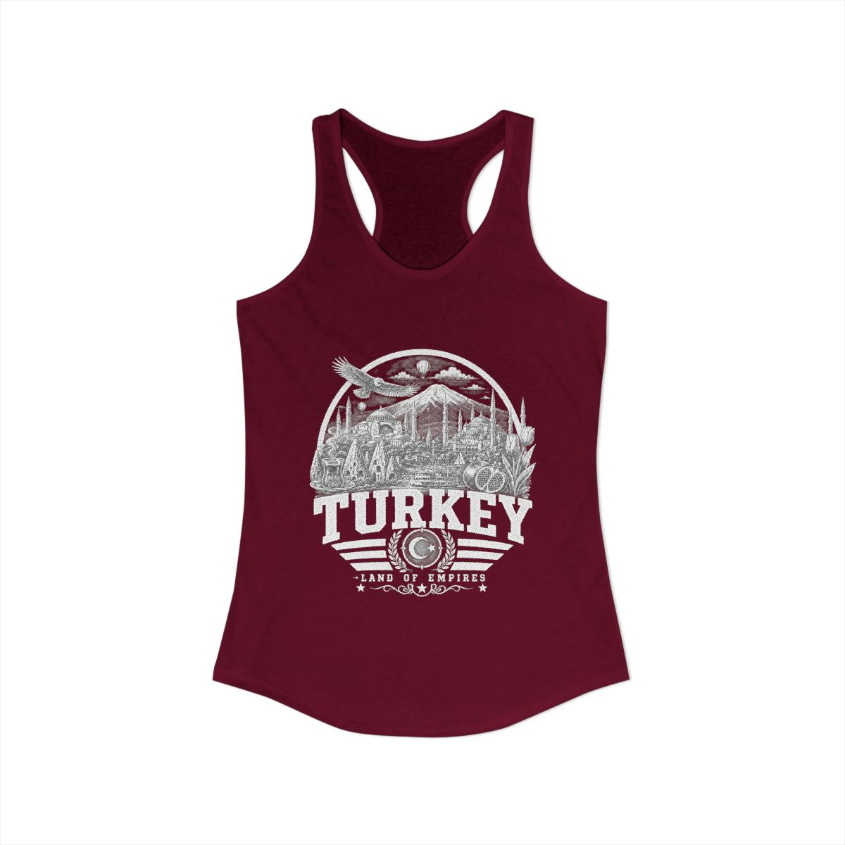 Turkey Women's Tank Top — Solid Cardinal Red (front)