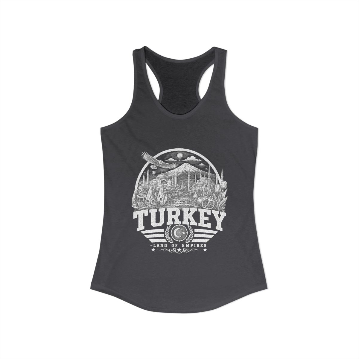 Turkey Women's Tank Top — Solid Dark Gray (front)