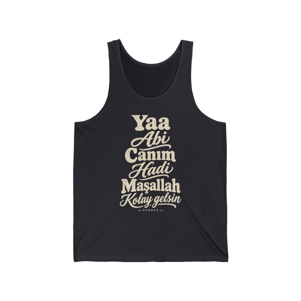 Turkey local slang men's tank top — typographic sayings design | Nameshi Destinations (view 5)