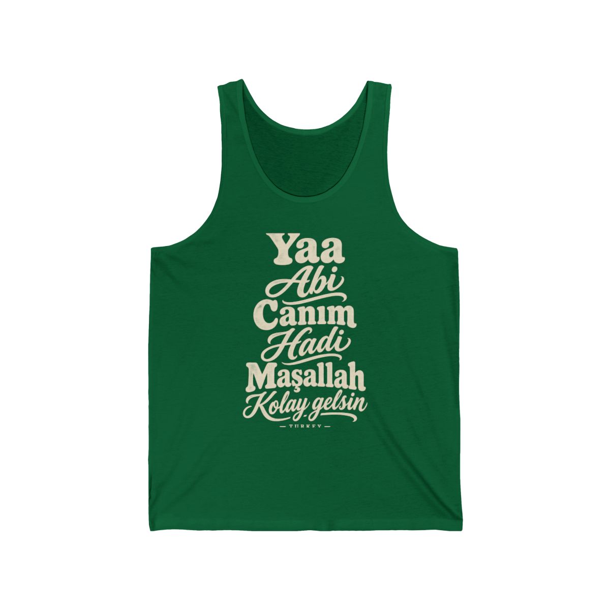 Turkey local slang men's tank top — typographic sayings design | Nameshi Destinations (view 7)