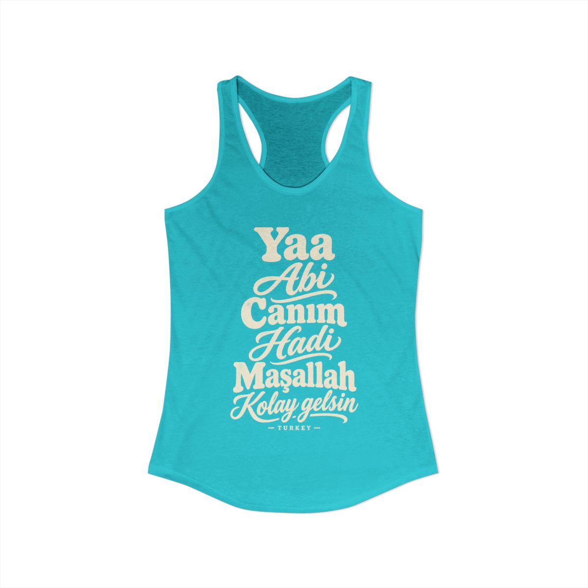 Turkey local slang women's tank top — typographic sayings design | Nameshi Destinations (view 21)