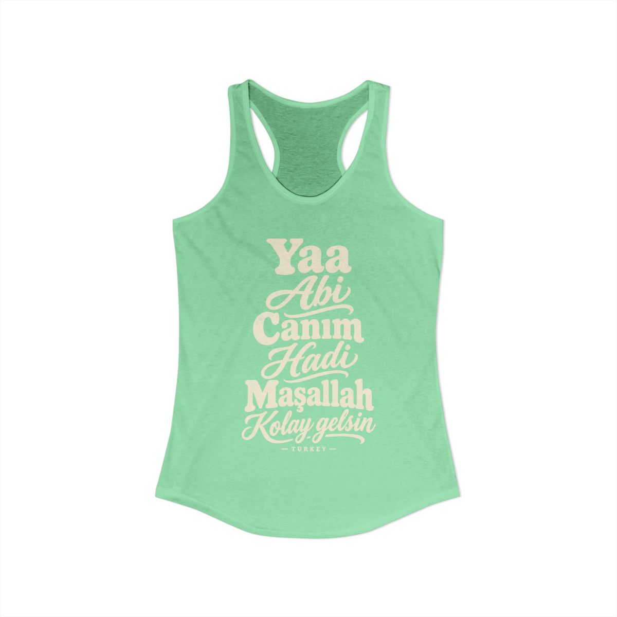 Turkey local slang women's tank top — typographic sayings design | Nameshi Destinations (view 13)