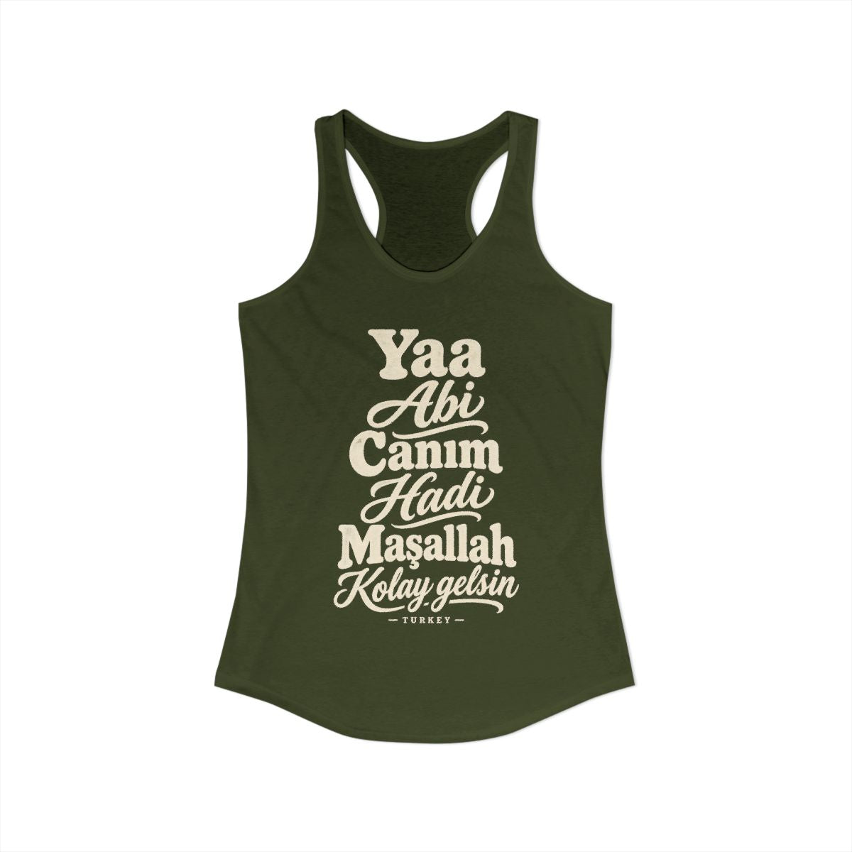 Turkey local slang women's tank top — typographic sayings design | Nameshi Destinations (view 11)