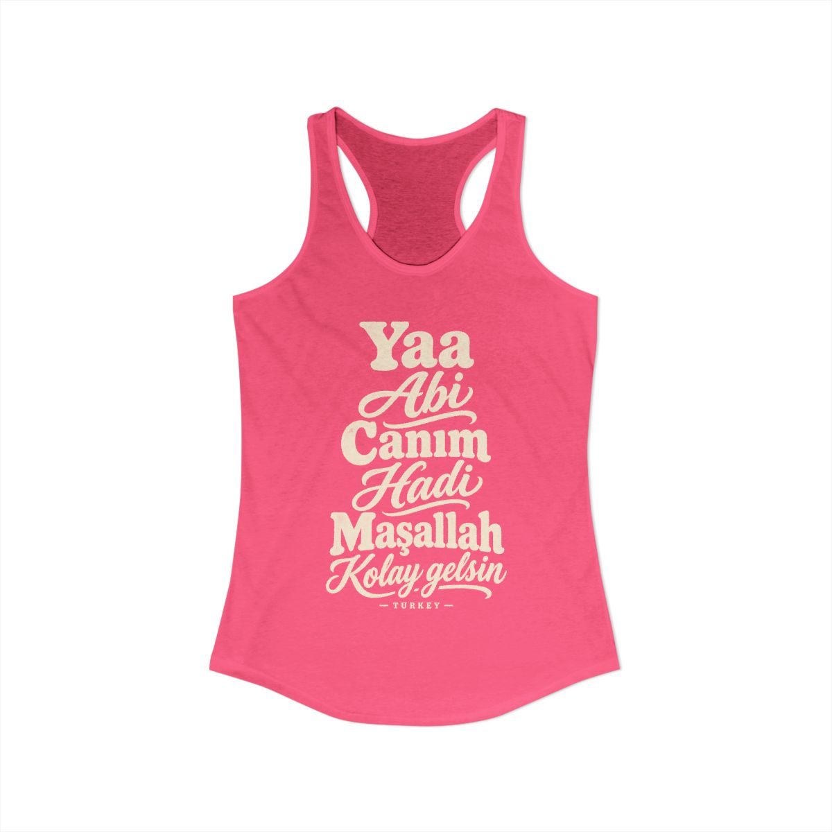 Turkey local slang women's tank top — typographic sayings design | Nameshi Destinations (view 3)