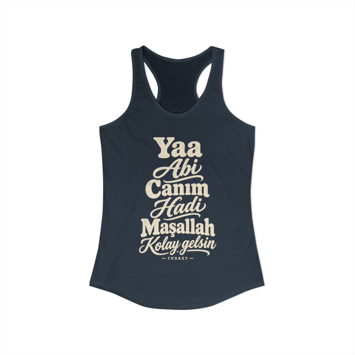 Turkey local slang women's tank top — typographic sayings design | Nameshi Destinations (view 5)