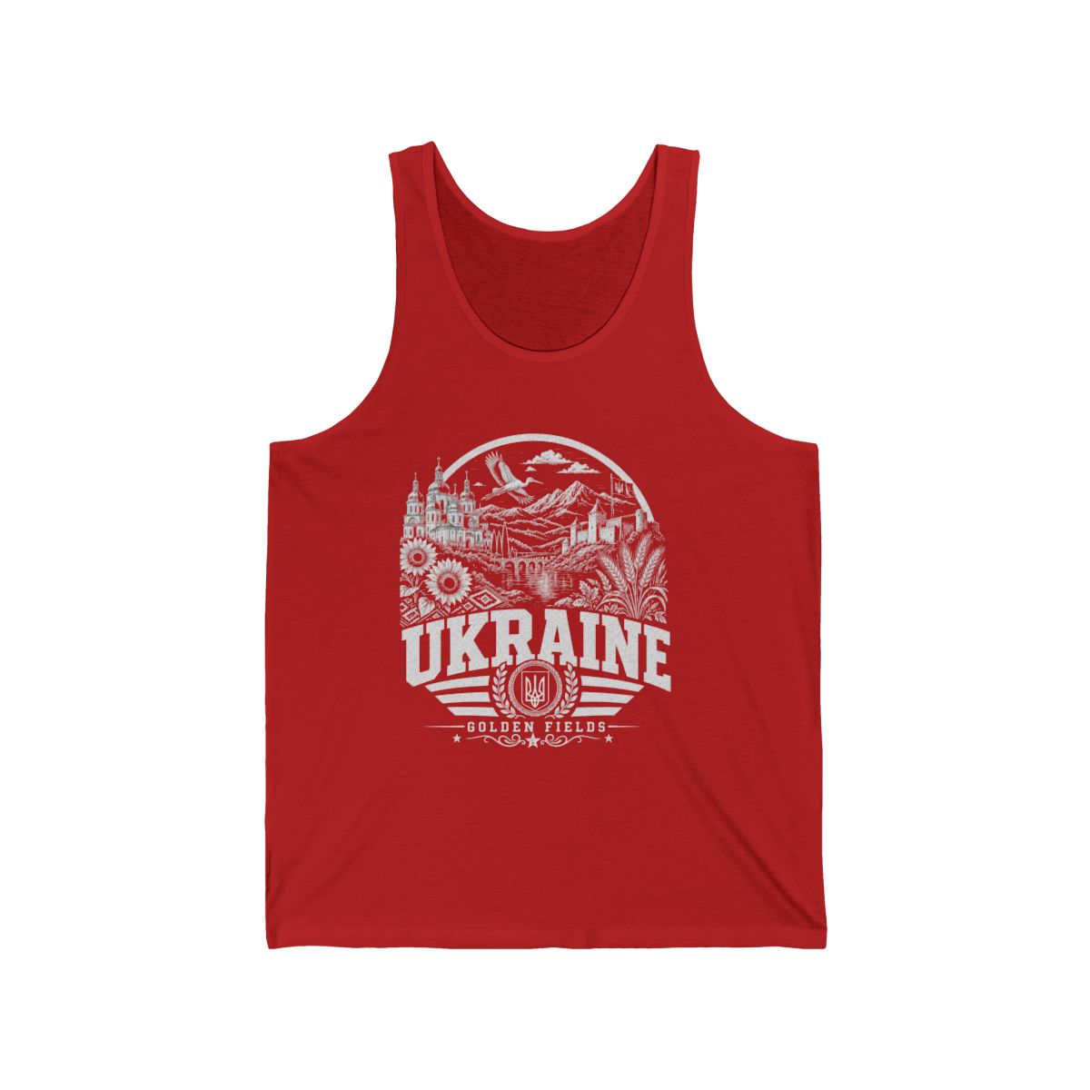 Ukraine Men's Tank Top — Red (front)
