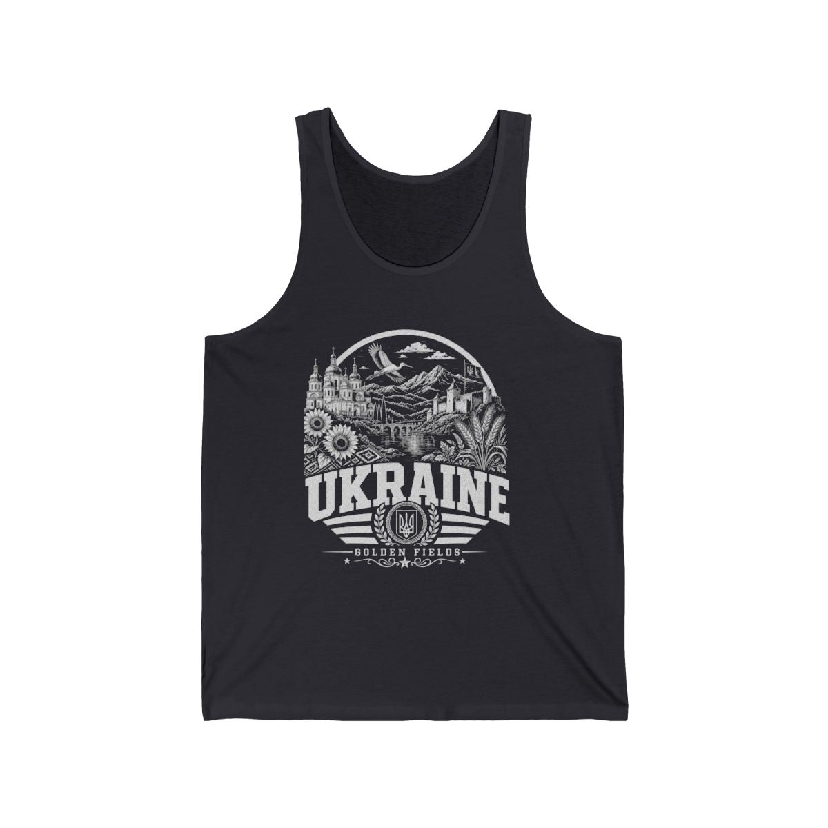 Ukraine Men's Tank Top — Dark Grey (front)
