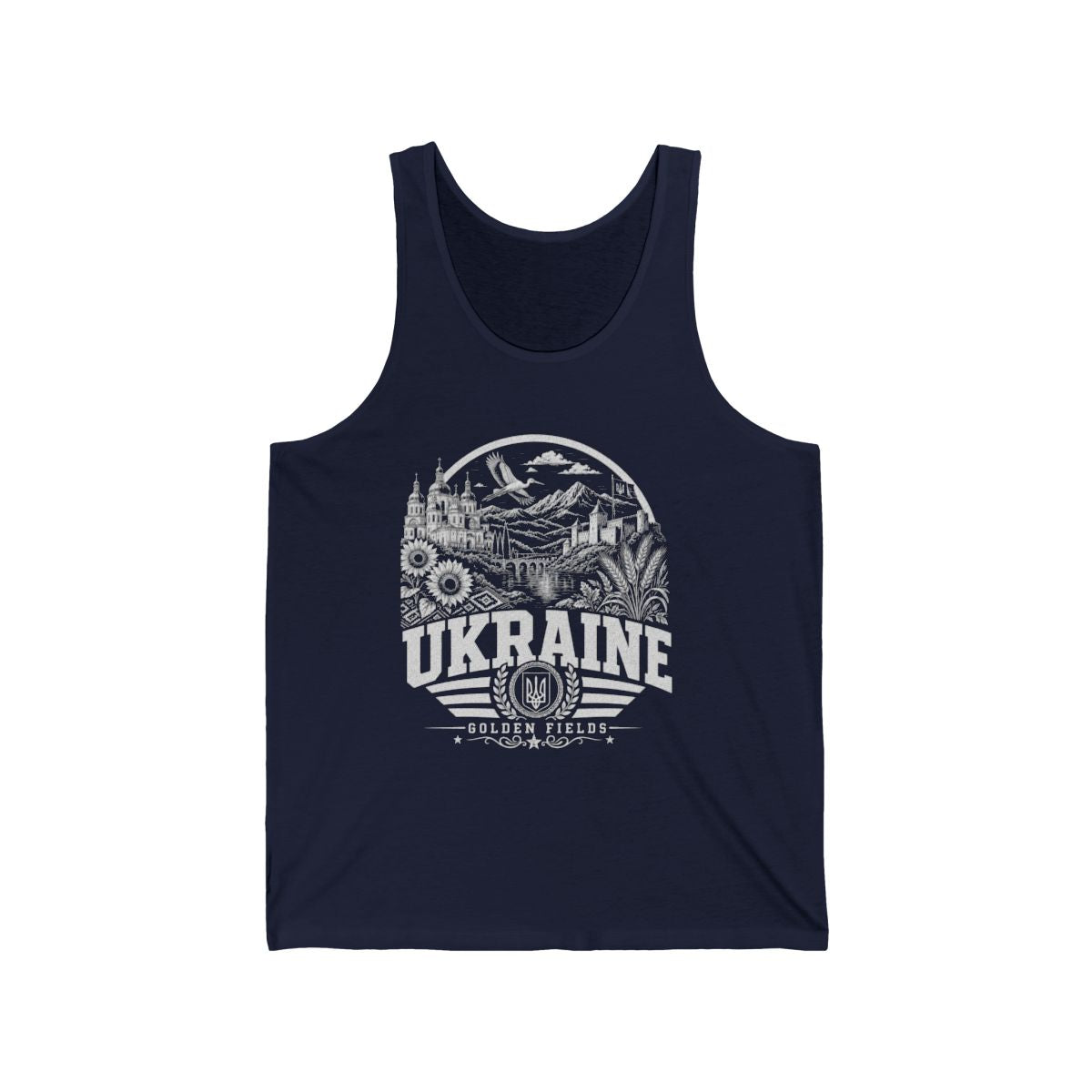 Ukraine Men's Tank Top — Navy (front)