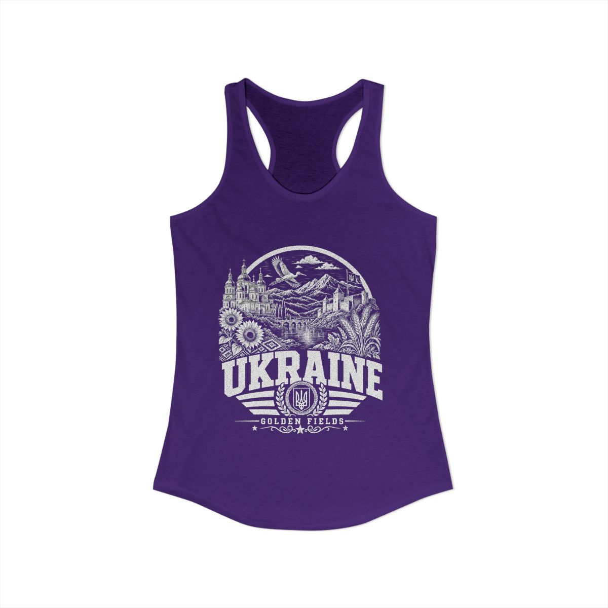 Ukraine Women's Tank Top — Solid Purple Rush (front)