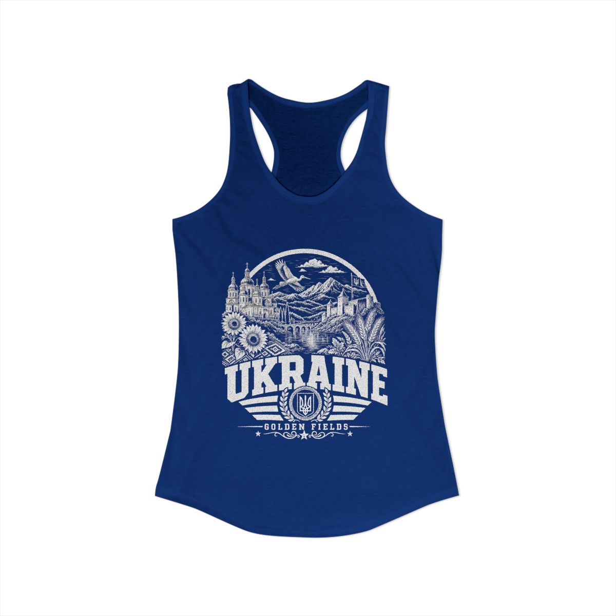 Ukraine Women's Tank Top — Solid Royal (front)