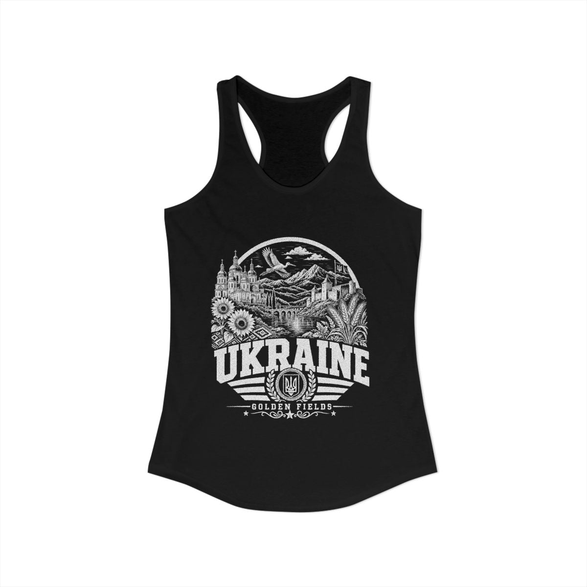 Ukraine Women's Tank Top — Solid Black (front)