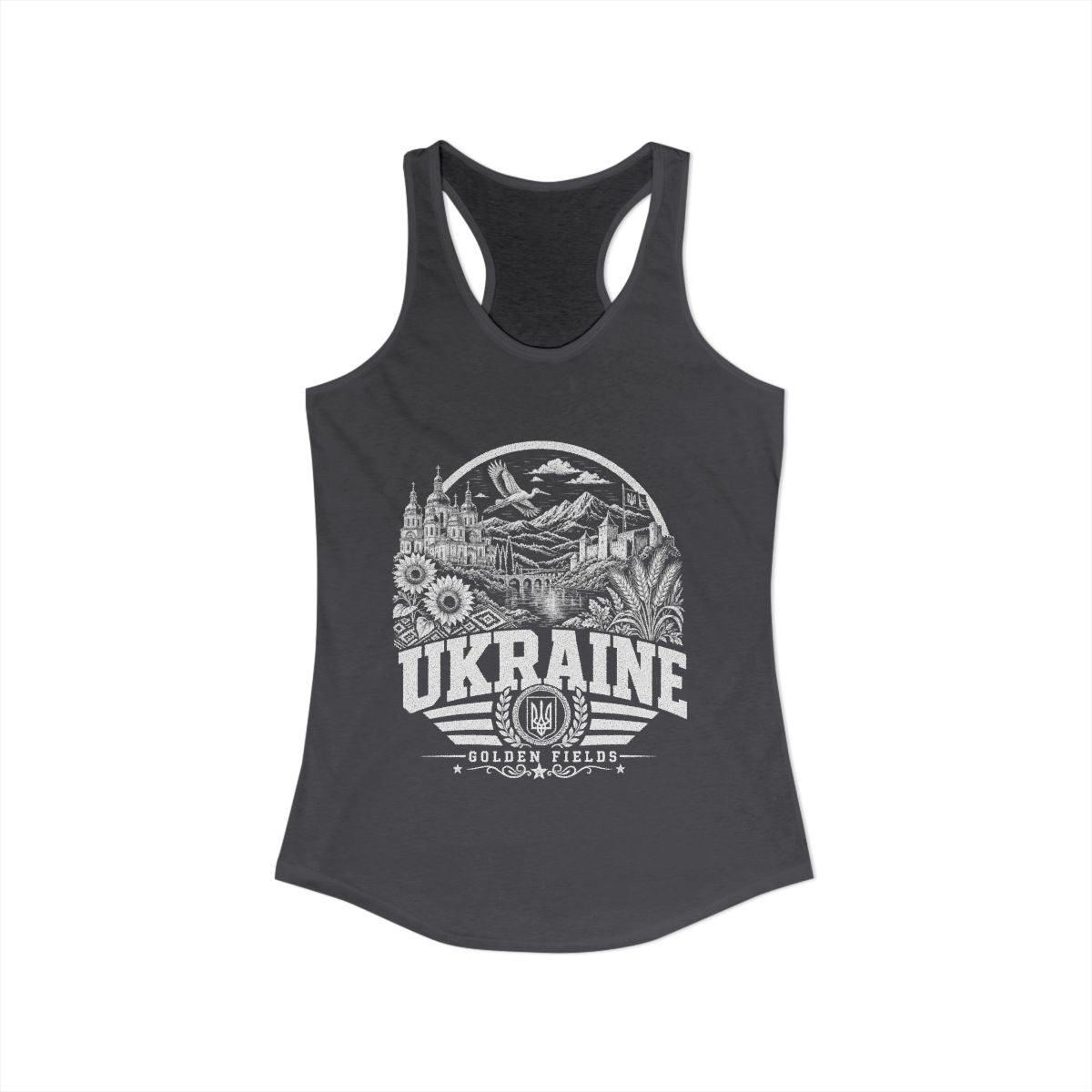 Ukraine Women's Tank Top — Solid Dark Gray (front)