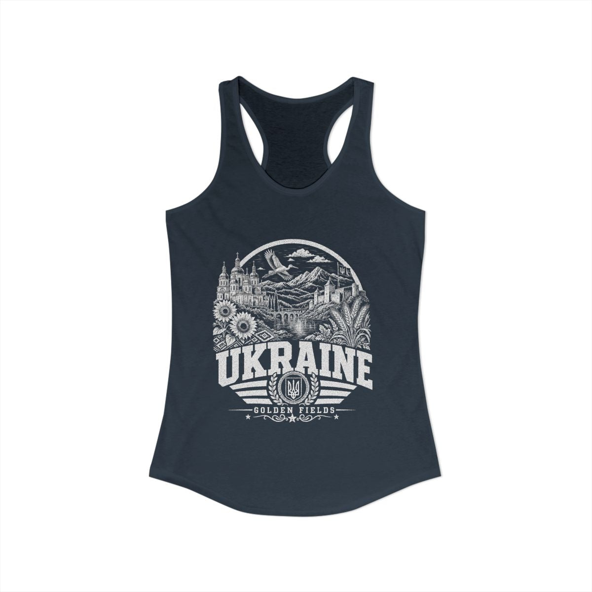 Ukraine Women's Tank Top — Solid Indigo (front)