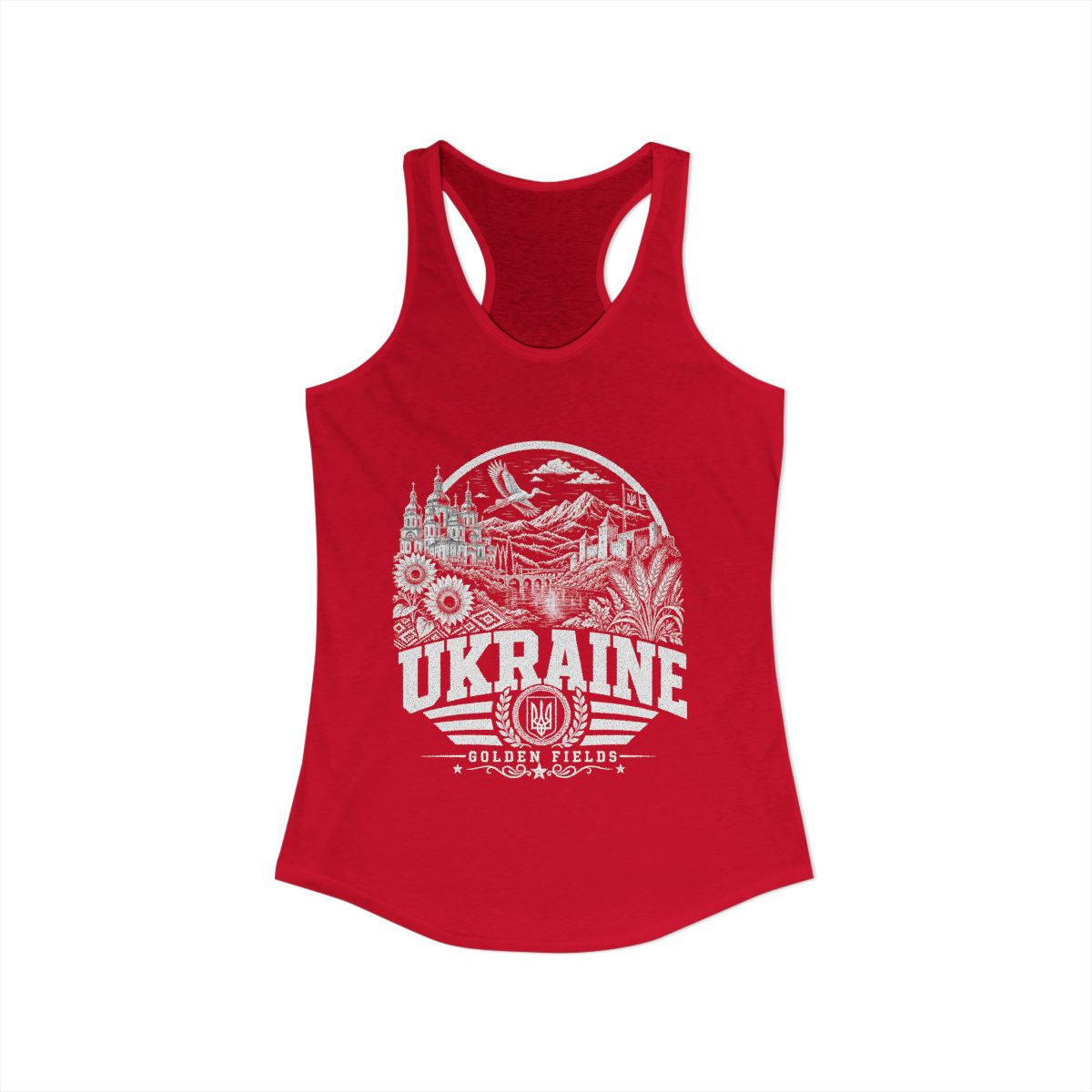 Ukraine Women's Tank Top — Solid Red (front)