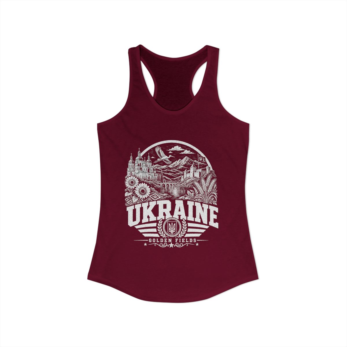 Ukraine Women's Tank Top — Solid Cardinal Red (front)