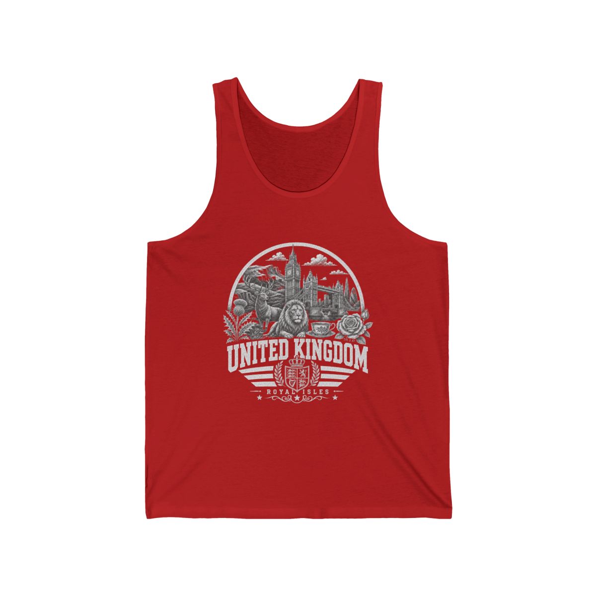 United Kingdom Men's Tank Top — Red (front)