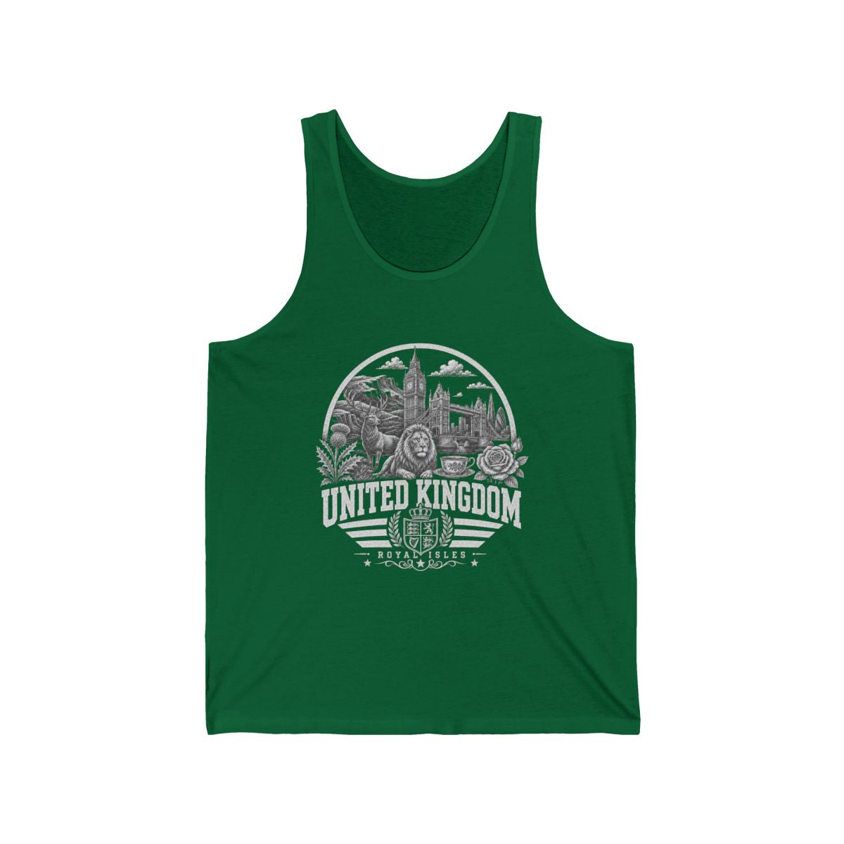 United Kingdom Men's Tank Top — Kelly (front)