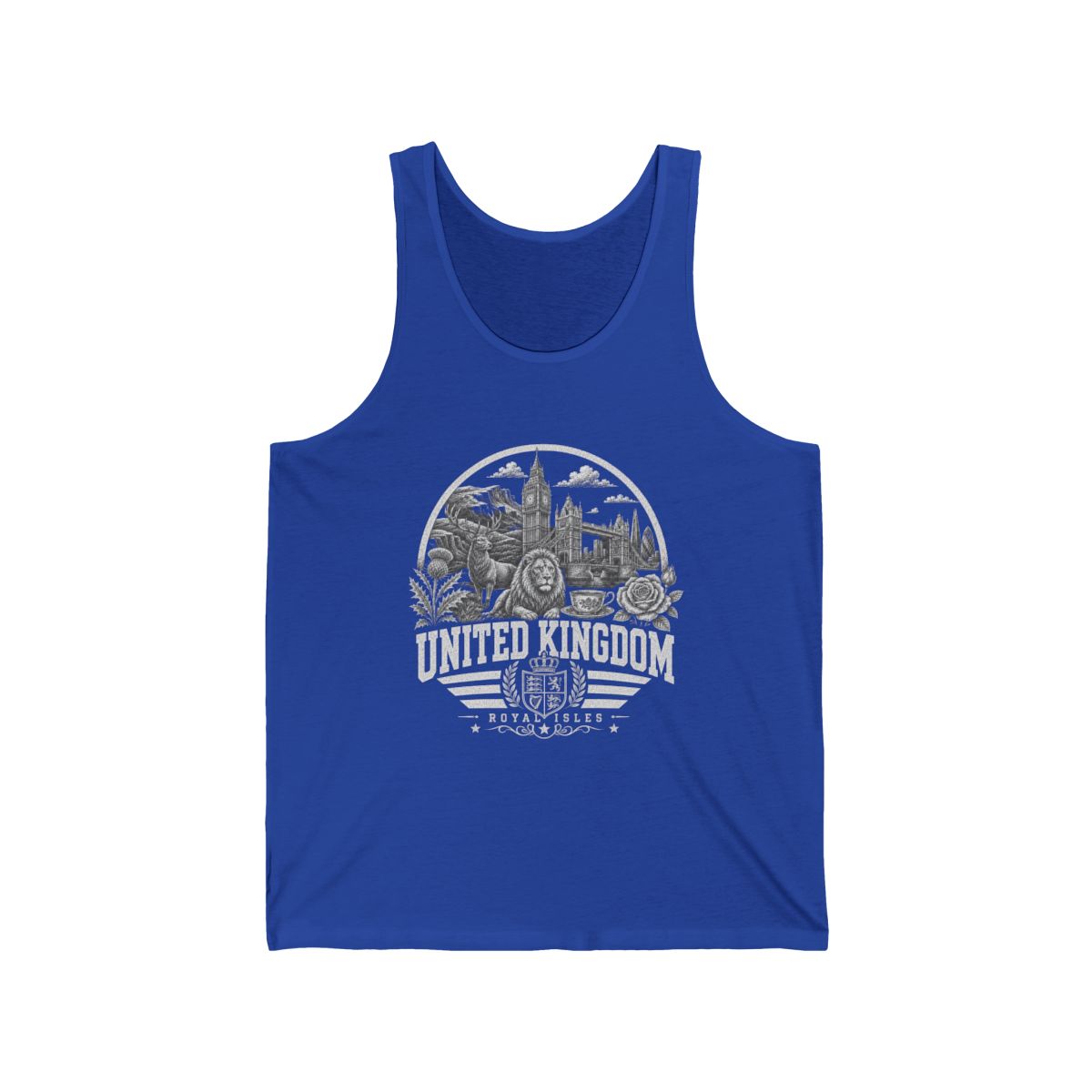 United Kingdom Men's Tank Top — True Royal (front)
