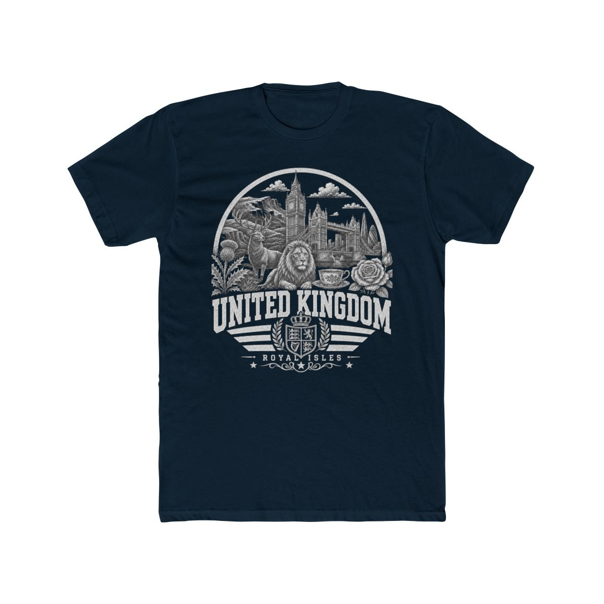 United Kingdom Men's Tee — Solid Midnight Navy