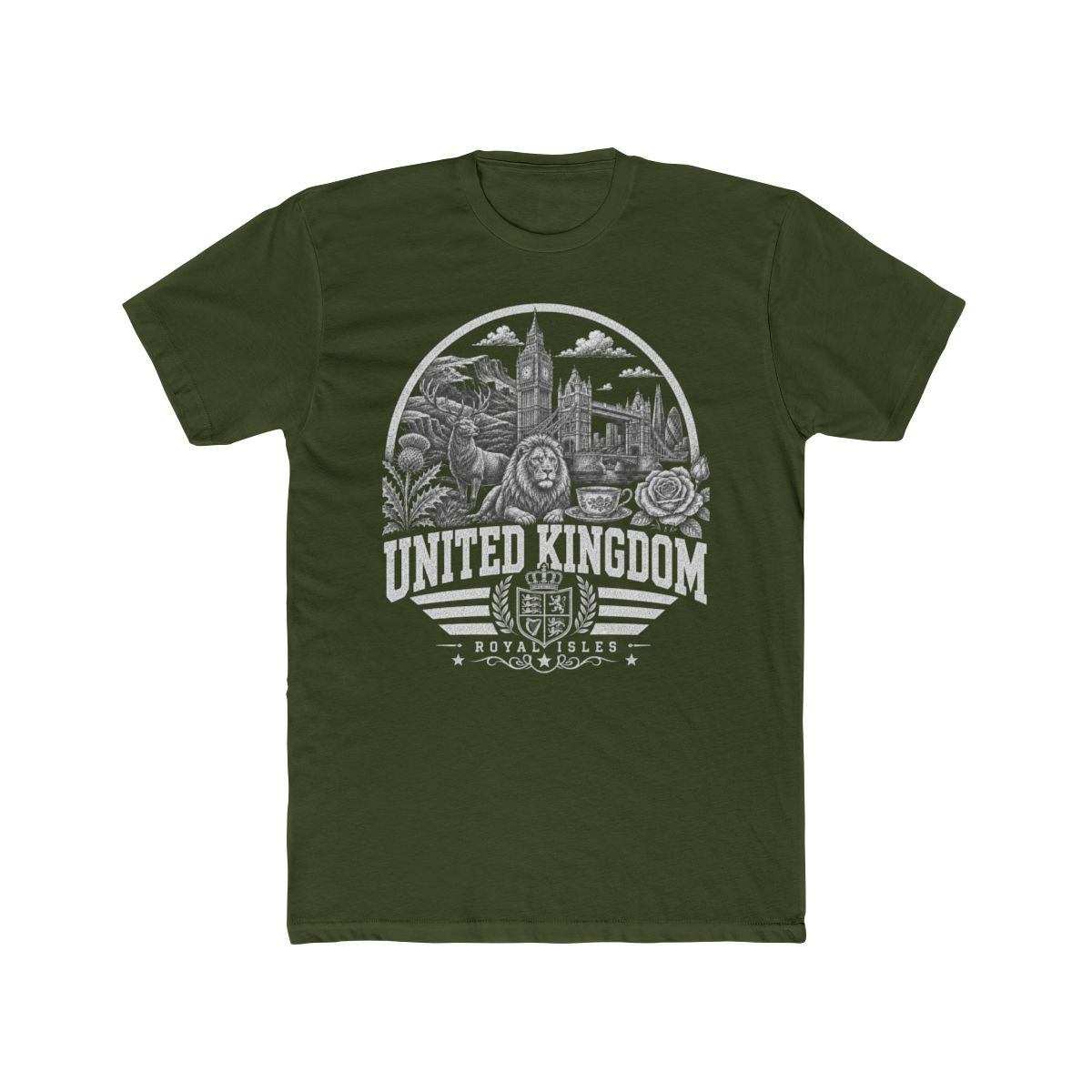 United Kingdom Men's Tee — Solid Military Green