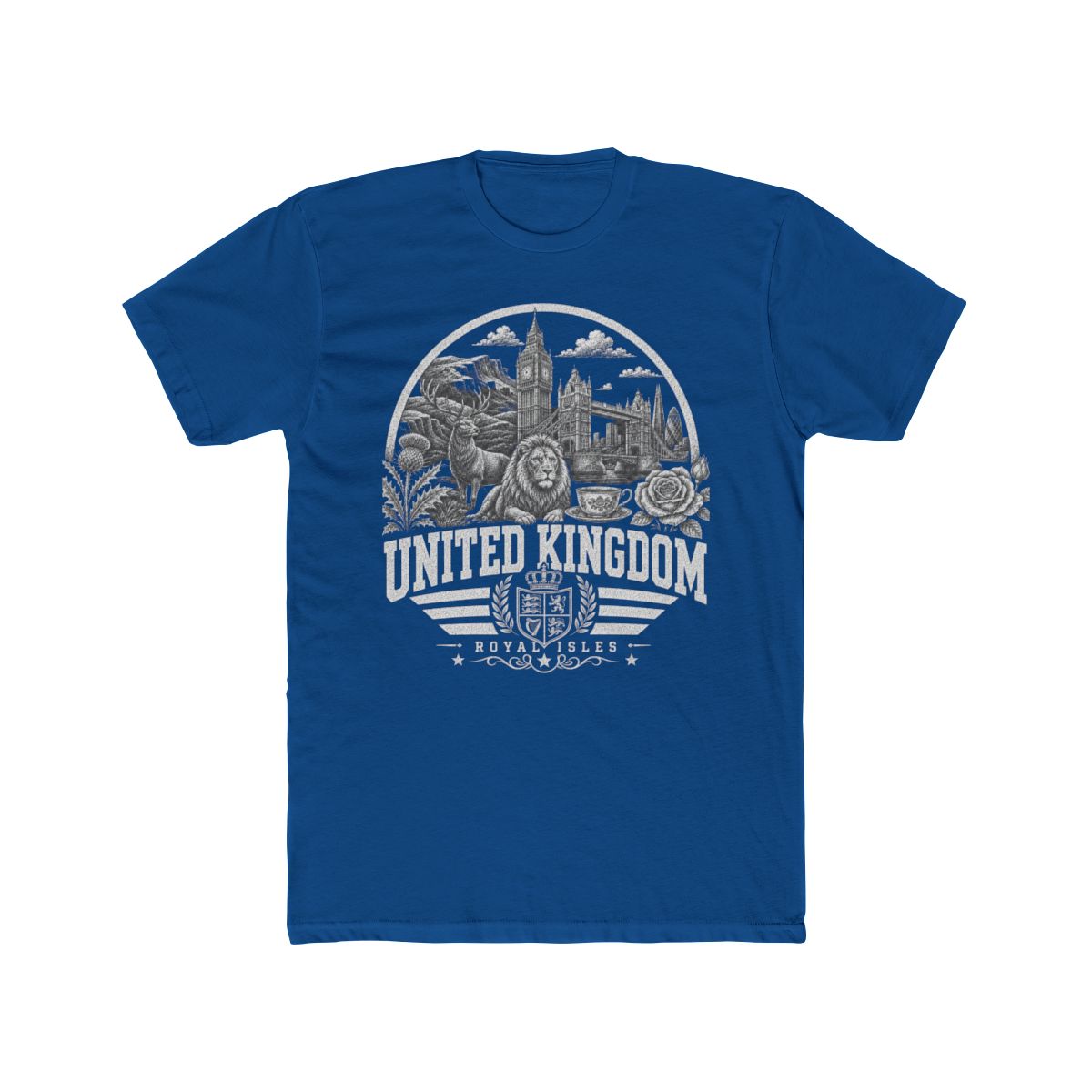 United Kingdom Men's Tee — Solid Cool Blue
