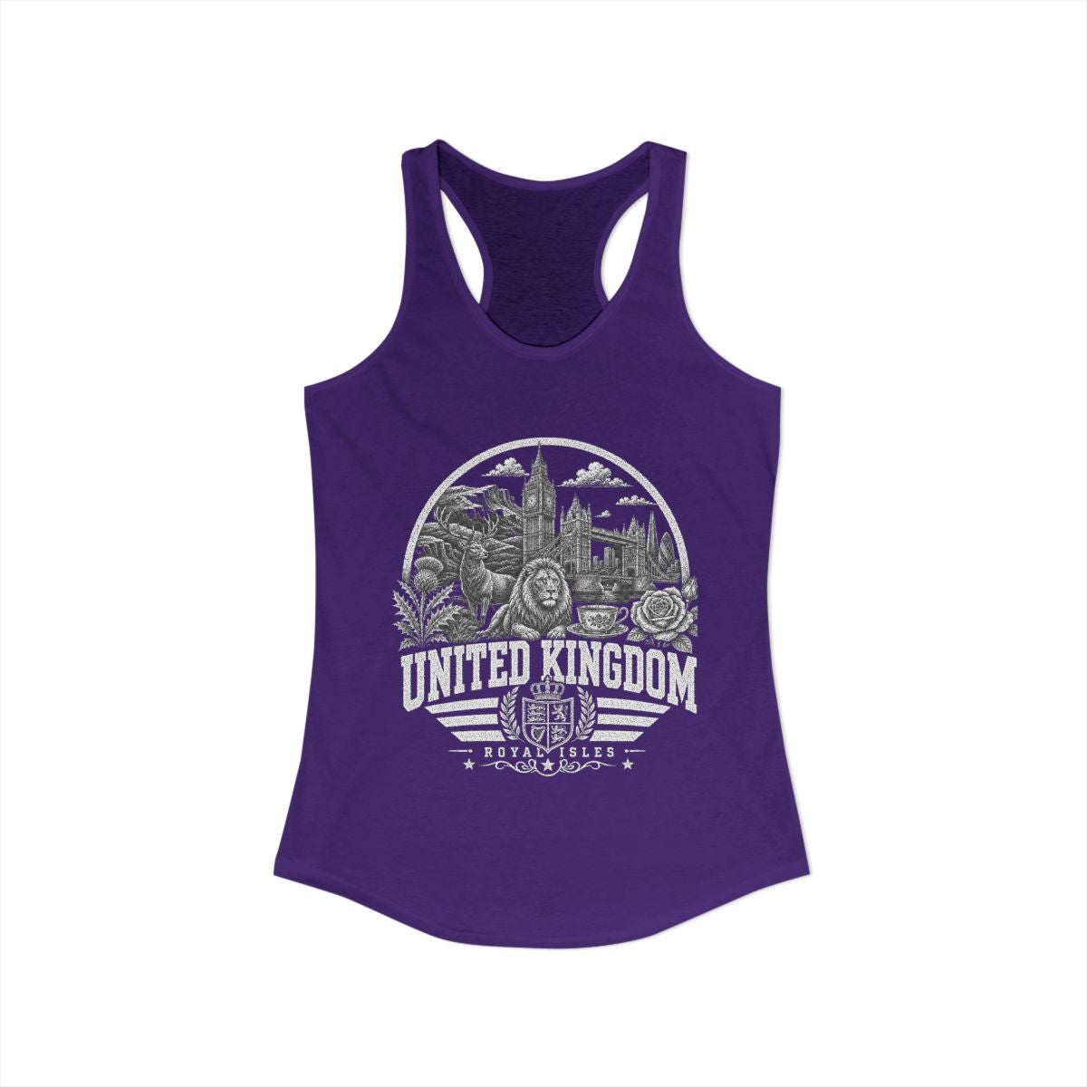 United Kingdom Women's Tank Top — Solid Military Green (front)