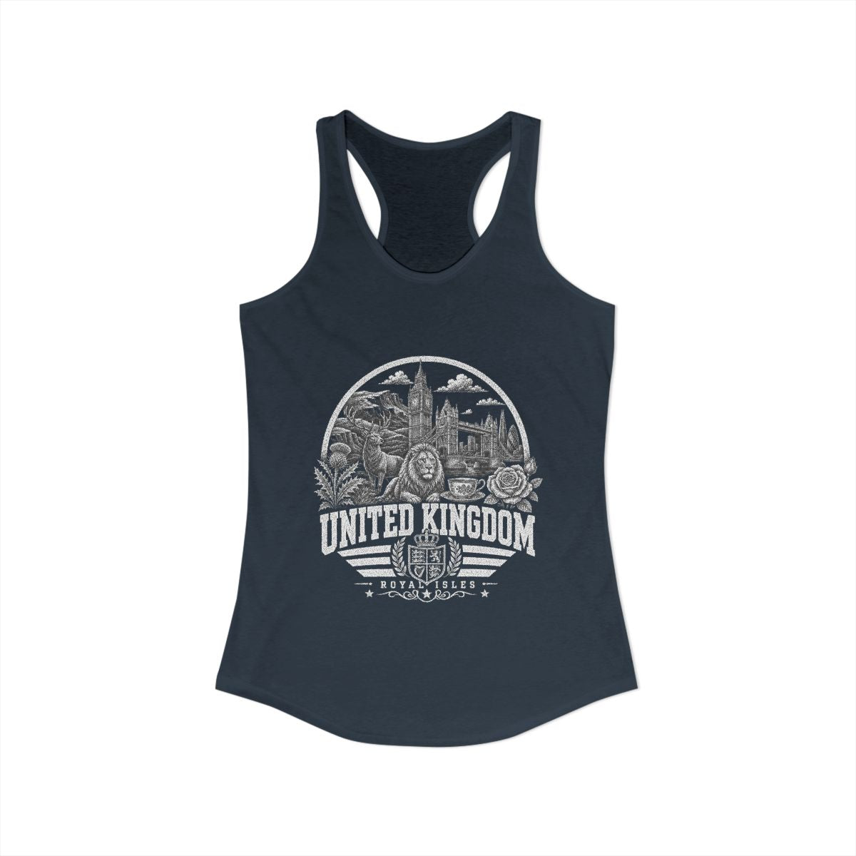 United Kingdom Women's Tank Top — Solid Indigo (front)