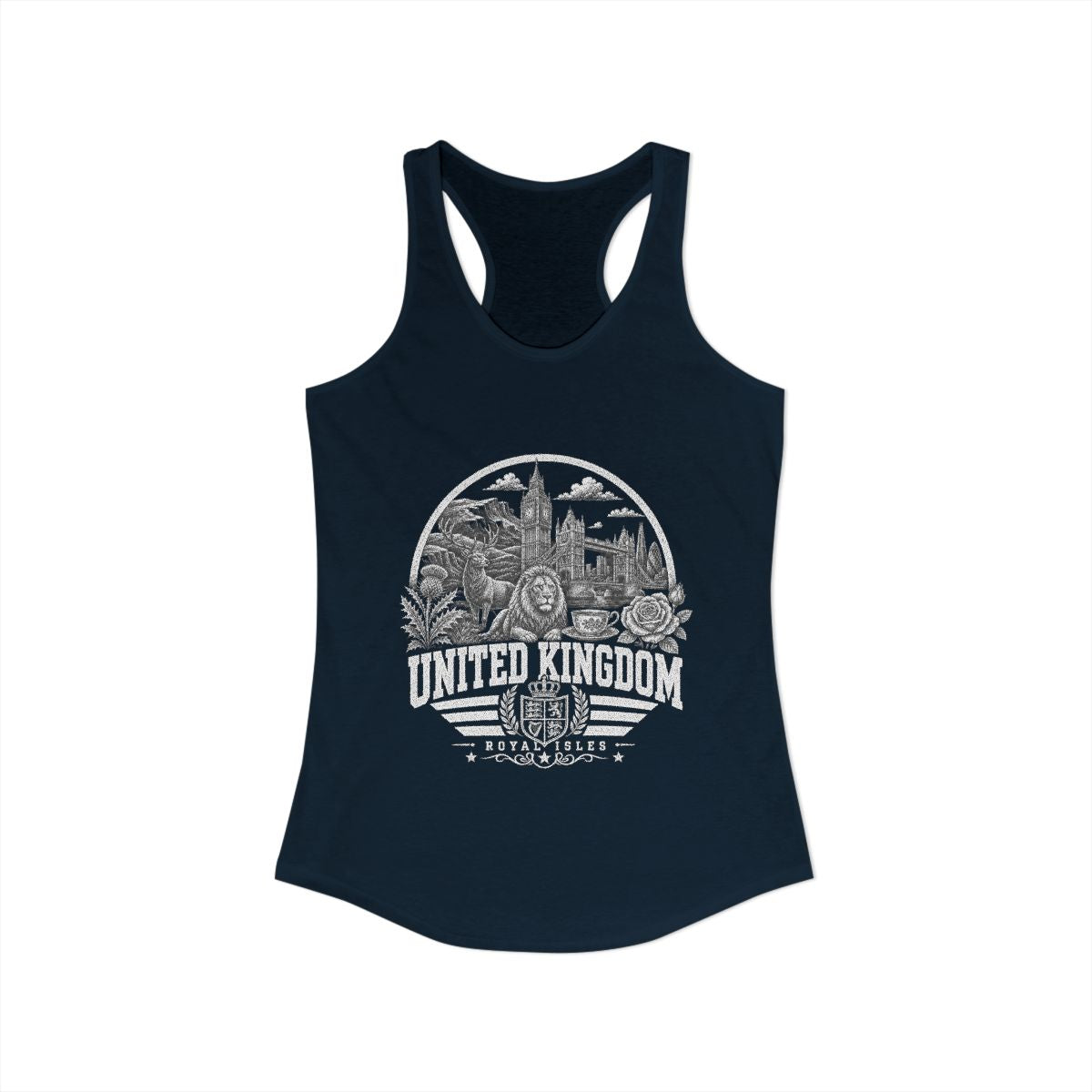 United Kingdom Women's Tank Top — Solid Midnight Navy (front)