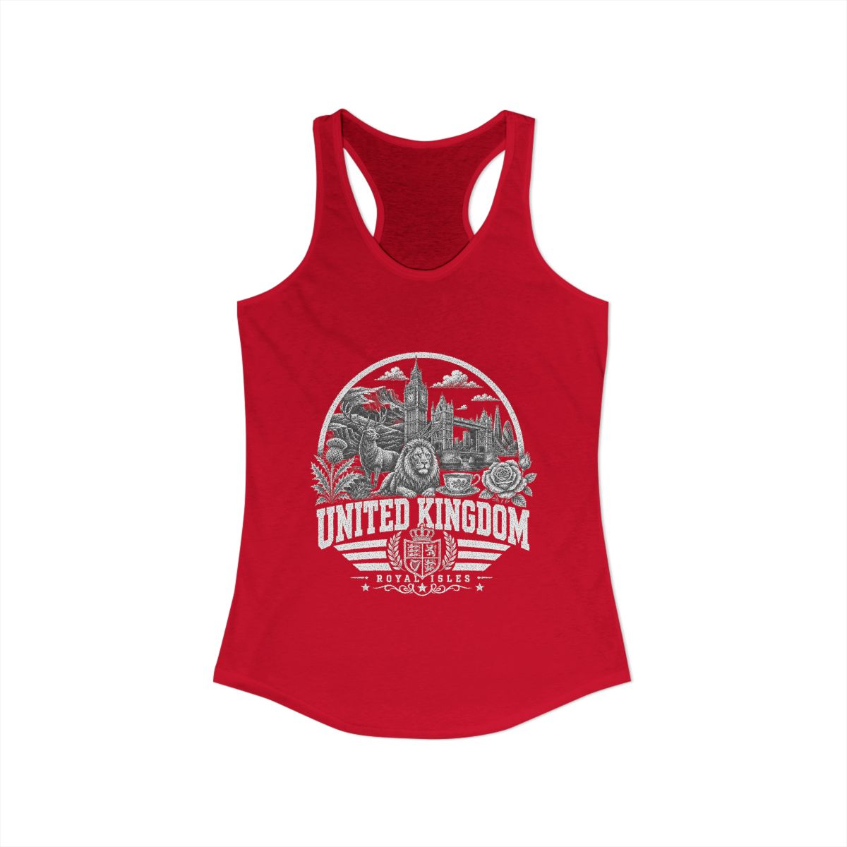 United Kingdom Women's Tank Top — Solid Red (front)