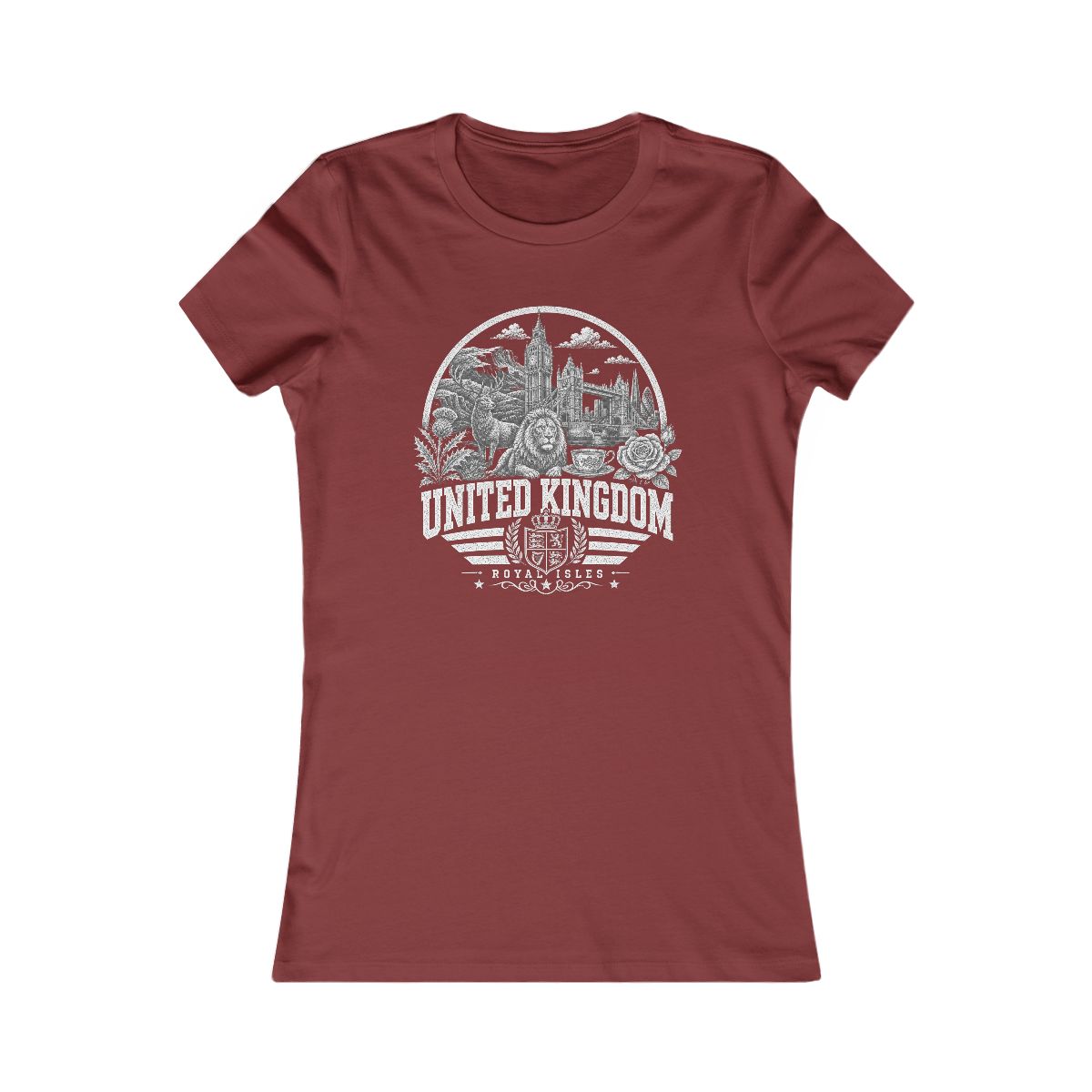 United Kingdom Women's Tee — Cardinal